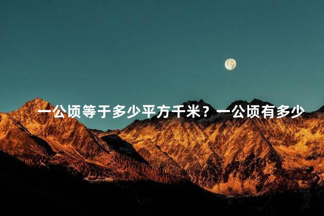 一公顷等于多少平方千米？一公顷有多少平方千米？