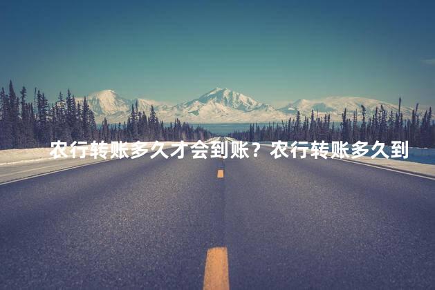 农行转账多久才会到账？农行转账多久到账
