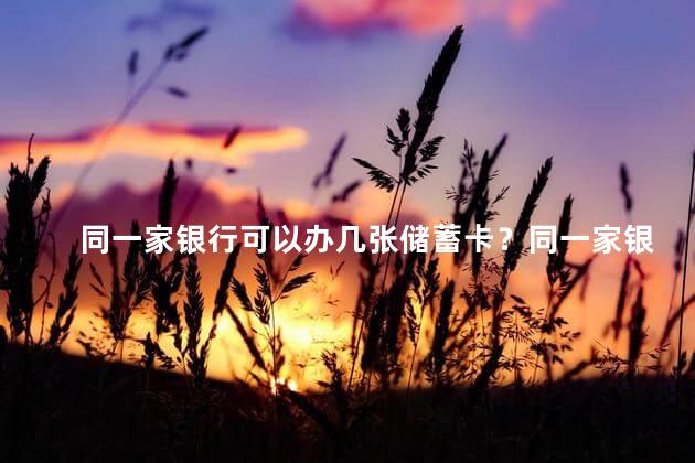 同一家银行可以办几张储蓄卡？同一家银行办多张储蓄卡，数量上有限制吗？