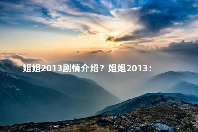 姐姐2013剧情介绍？姐姐2013：令人感动的姐妹情缘