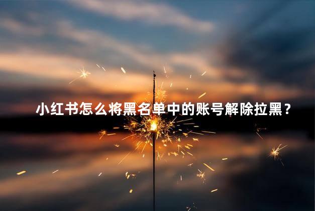 小红书怎么将黑名单中的账号解除拉黑？小红书取消拉黑功能,解除黑名单账号