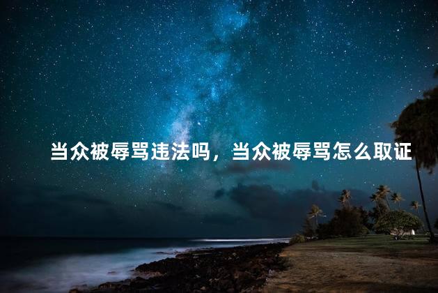 当众被辱骂违法吗，当众被辱骂怎么取证