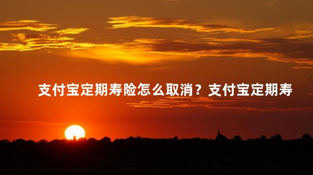 支付宝定期寿险怎么取消？支付宝定期寿险取消攻略