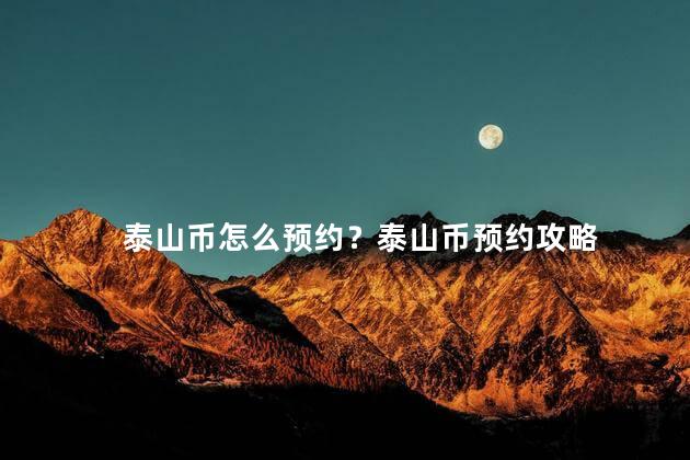 泰山币怎么预约？泰山币预约攻略