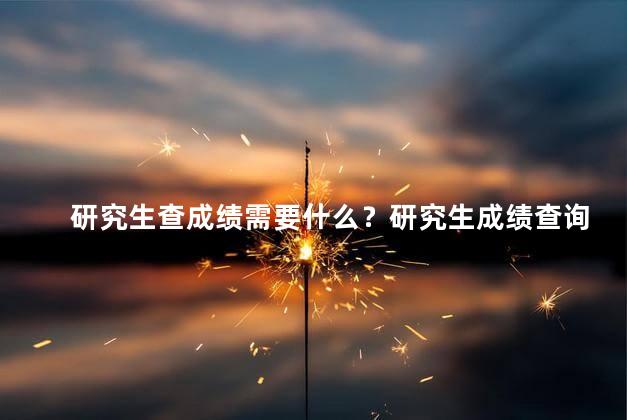 研究生查成绩需要什么？研究生成绩查询所需材料-重要信息