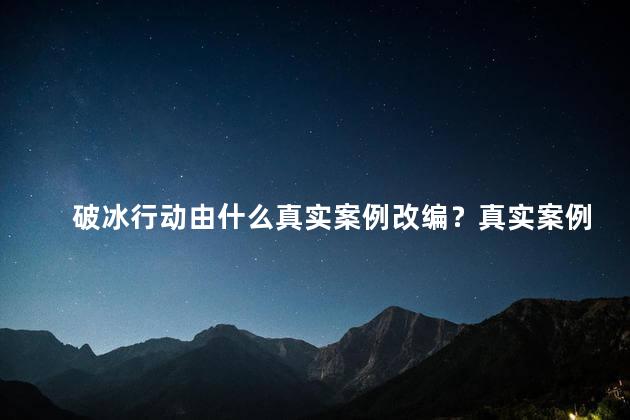 破冰行动由什么真实案例改编？真实案例改编：冷血破冰，踢开底线