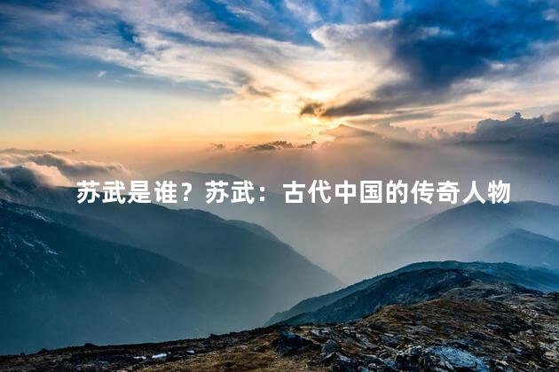 苏武是谁？苏武：古代中国的传奇人物