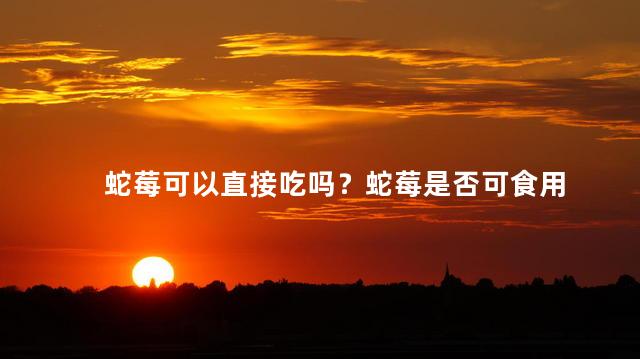 蛇莓可以直接吃吗？蛇莓是否可食用