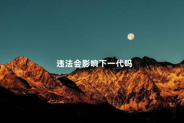 违法会影响下一代吗