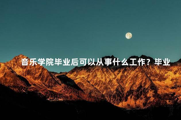 音乐学院毕业后可以从事什么工作？毕业后，音乐学院学生可就业领域一览